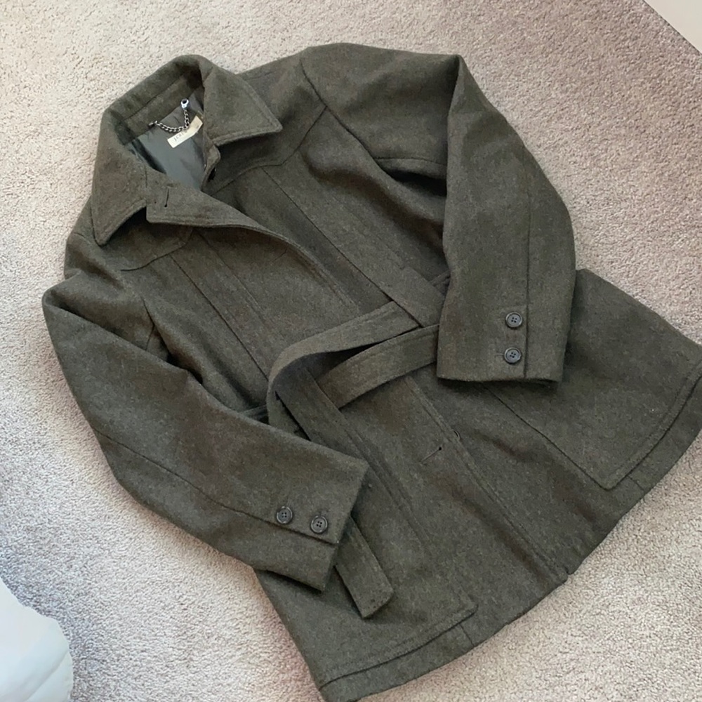 J. Crew olive green wool coat